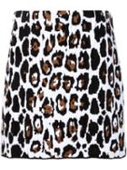 Sonia Rykiel Leopard Print Skirt, Women's, Size: Medium, White, Viscose/cotton/polyamide