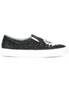 Chiara Ferragni Glitter Slip-on Sneakers - Black