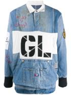 Greg Lauren Distressed Effect Denim Shirt - Blue