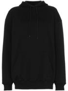 Balenciaga Logo Print Hooded Sweatshirt - Black