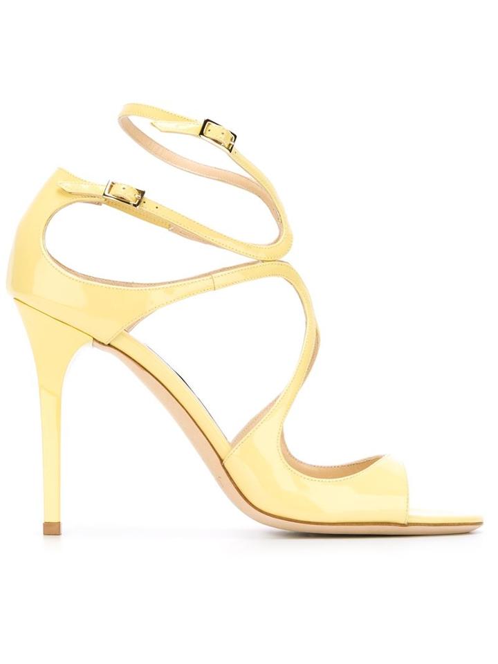 Jimmy Choo Lang Sandals, Women's, Size: 40, Yellow/orange, Leather/patent Leather