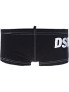 Dsquared2 Beachwear Logo Swim Shorts, Men's, Size: 54, Black, Polyamide/spandex/elastane/cotton