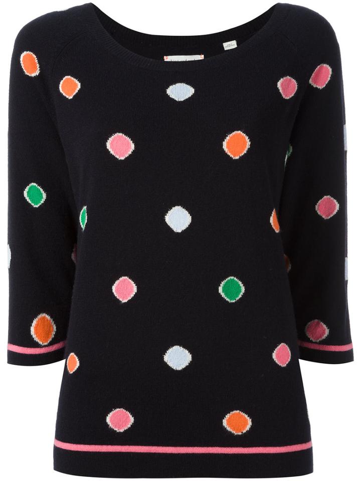 Chinti And Parker Intarsia Dot Jumper, Size: Xs, Black, Cashmere