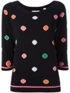 Chinti And Parker Intarsia Dot Jumper, Size: Xs, Black, Cashmere