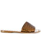 Bottega Veneta Woven Slides - Brown