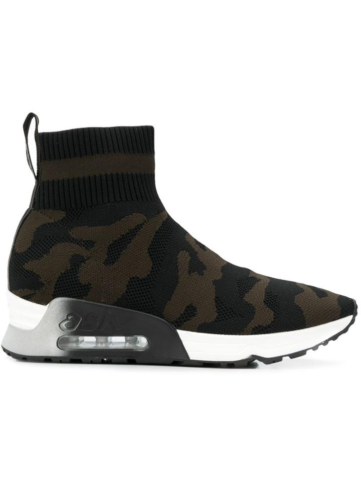 Ash Lulu Camouflage Print Sneakers - Black
