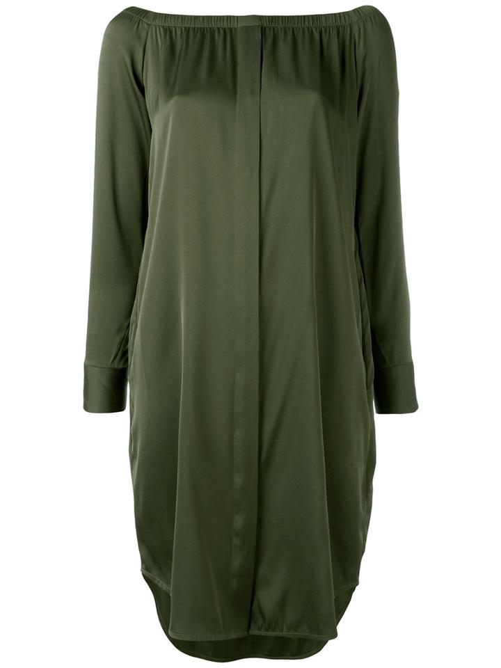 Dkny Off-shoulder Dress, Women's, Size: Small, Green, Silk/spandex/elastane