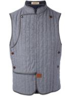 Al Duca D'aosta 1902 Sleeveless Quilted Gilet, Men's, Size: 52, Grey, Acrylic/polyester/wool