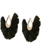 Rosantica Feather Hoop Earrings - Metallic