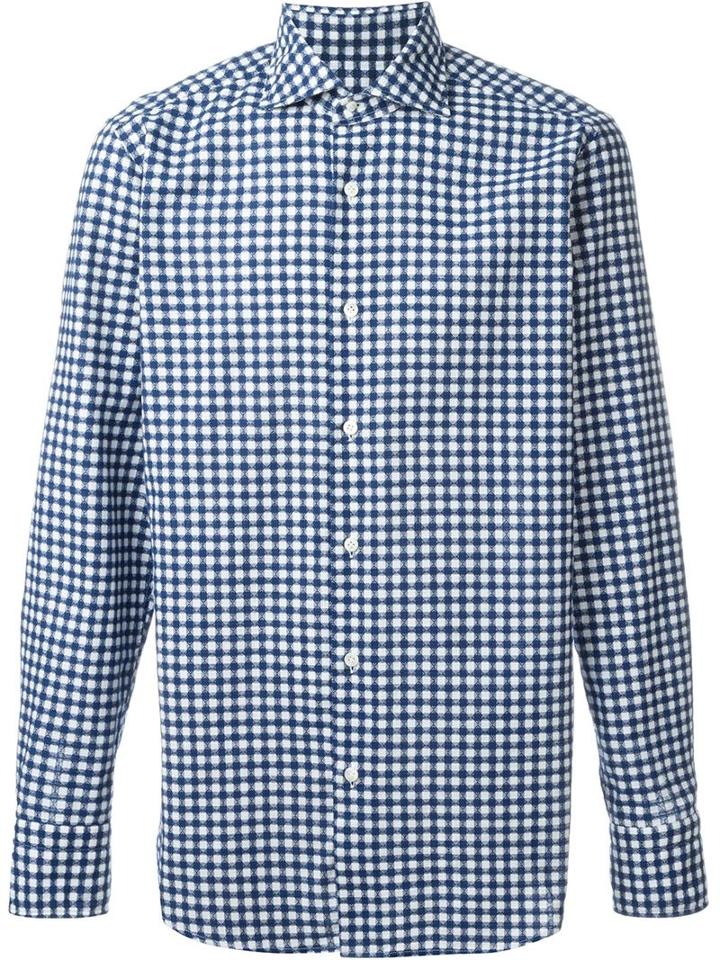 The Gigi Checked Shirt, Men's, Size: 41, Blue, Cotton