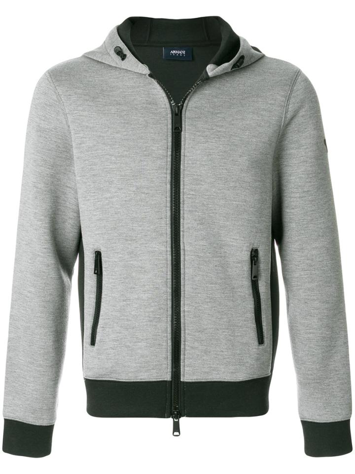 Armani Jeans Hooded Zipped Jacket - Grey