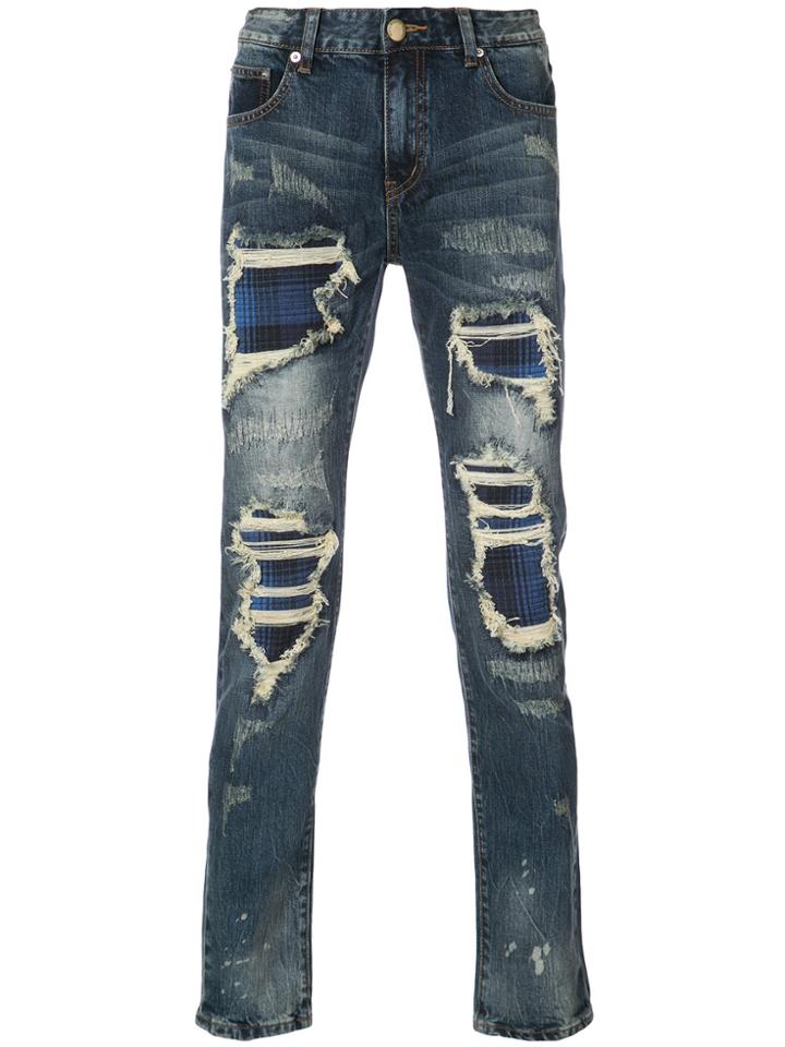 God's Masterful Children Distressed Skinny Jeans - Blue