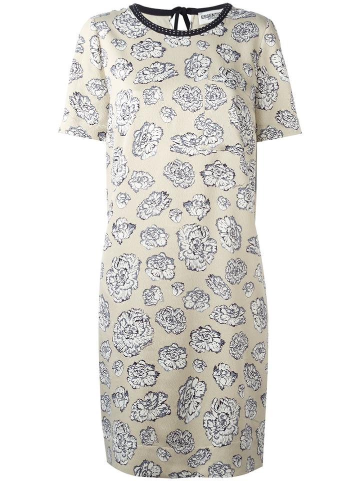 Essentiel Antwerp Floral T-shirt Dress, Women's, Size: 38, Nude/neutrals, Polyester/viscose