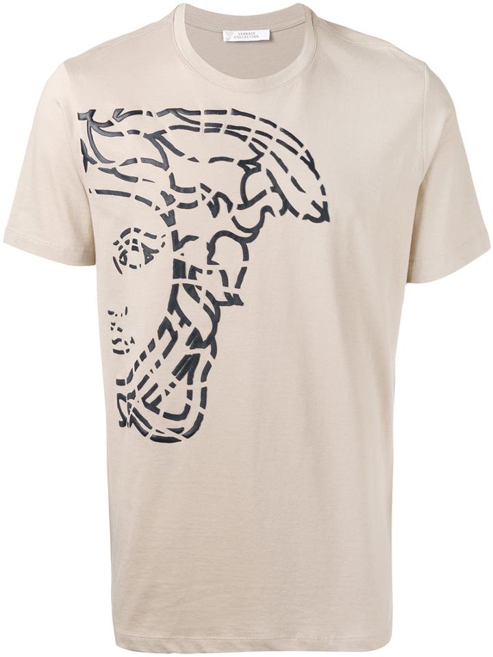 Versace Collection Medusa Print T-shirt, Size: Large, Nude/neutrals, Cotton