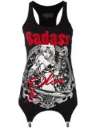 Philipp Plein Badass Tank Top, Women's, Size: Large, Black, Cotton