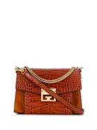 Givenchy Gv3 Crocodile-effect Shoulder Bag - Brown