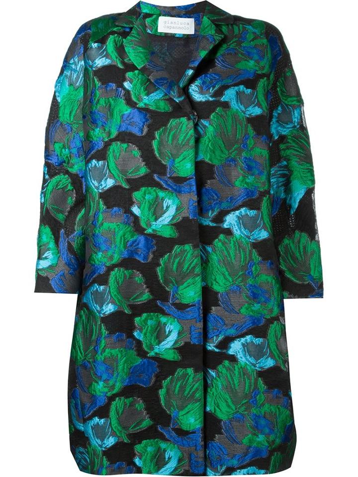 Gianluca Capannolo Floral Brocade Coat, Women's, Size: 42, Polyester/polyamide/nylon/silk
