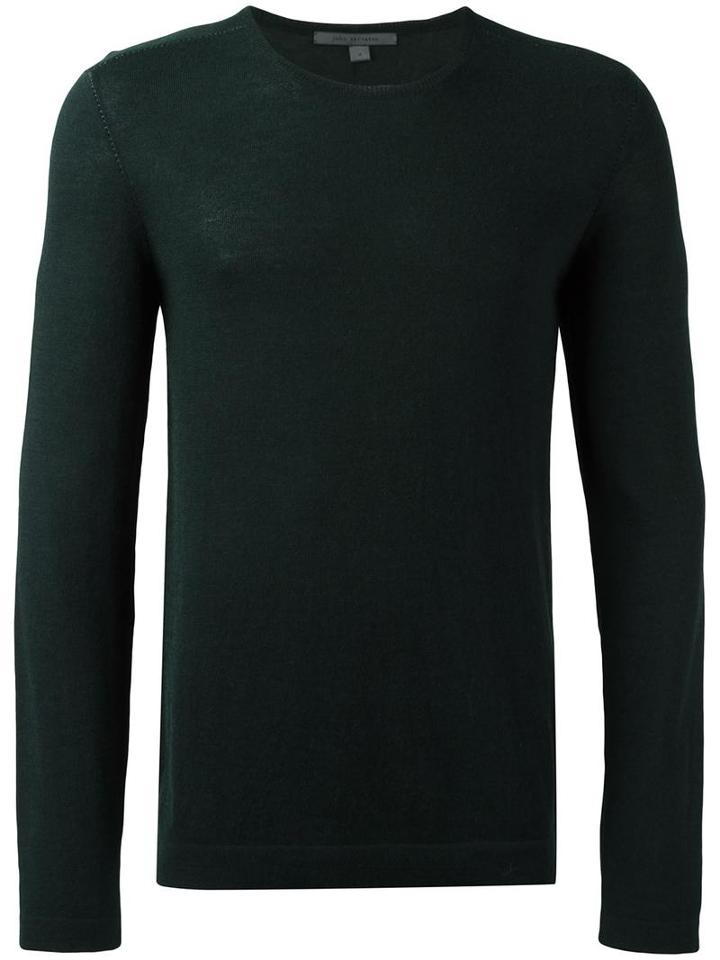 John Varvatos Crew Neck Jumper, Men's, Size: Xxl, Green, Cashmere