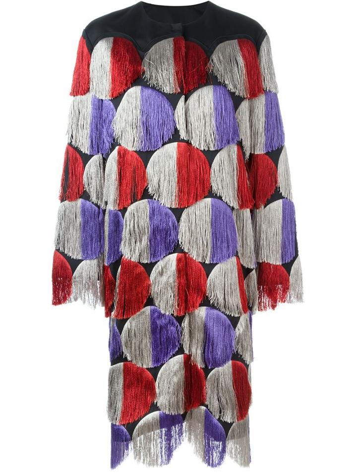 Marco De Vincenzo Fringed Dot Coat