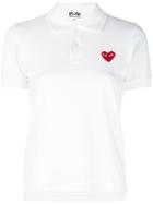 Comme Des Garçons Play Logo Heart Polo Shirt - White