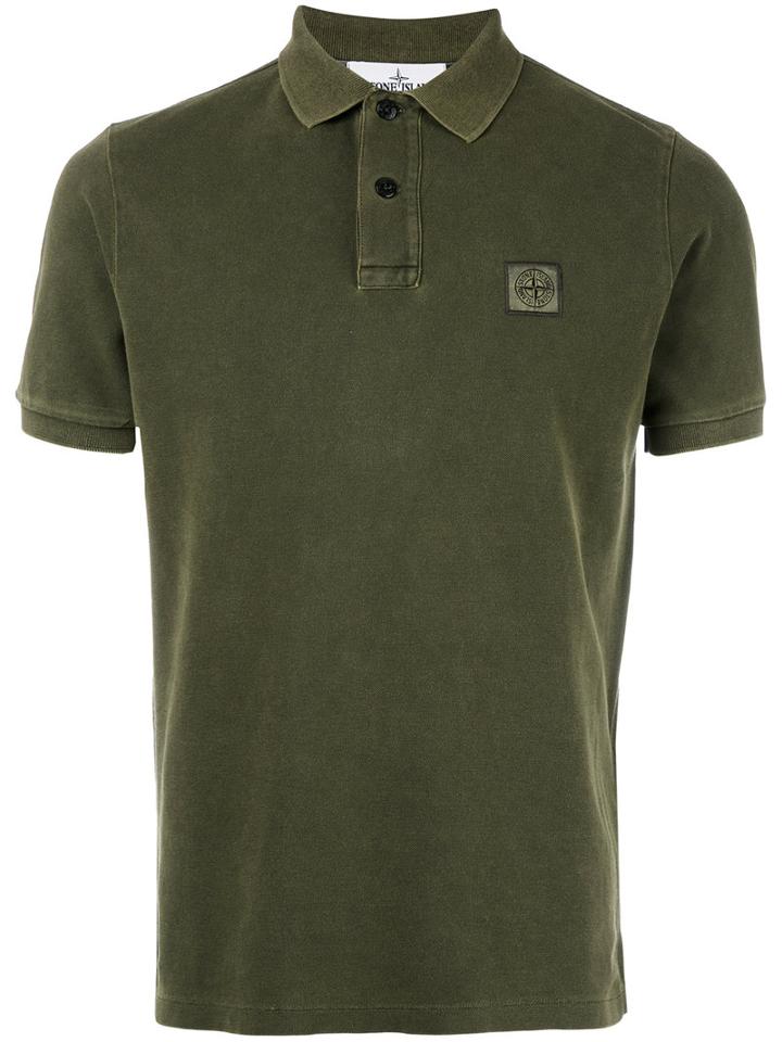 Stone Island - Logo Patch Polo Shirt - Men - Cotton - S, Green, Cotton