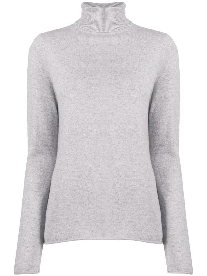 Majestic Filatures Knitted Turtle Neck Jumper - Grey