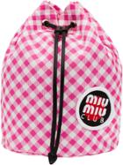 Miu Miu Checked Vichy Drawstring Bag - Pink & Purple