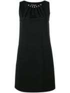 Boutique Moschino Beaded Neckline Mini Dress - Black