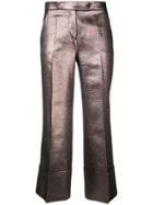 Mantu Metallic Tailored Trousers - Pink & Purple