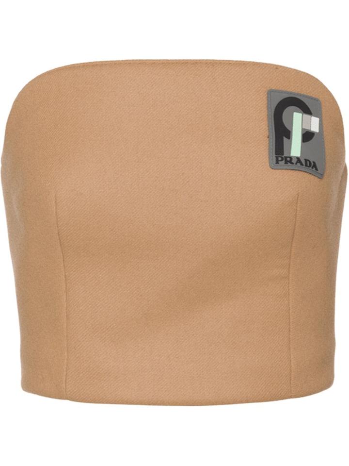 Prada Double Cloth Bustier Top - Neutrals