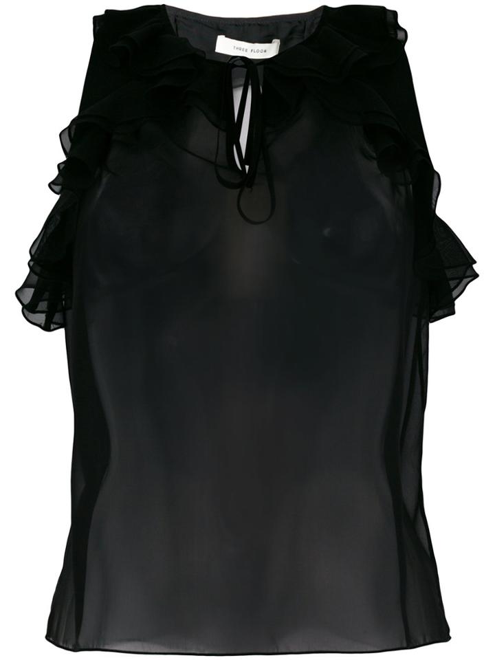 Three Floor Indianna Frill Top - Black