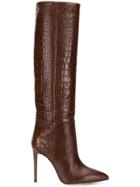 Paris Texas Embossed Knee Length Boots - Brown