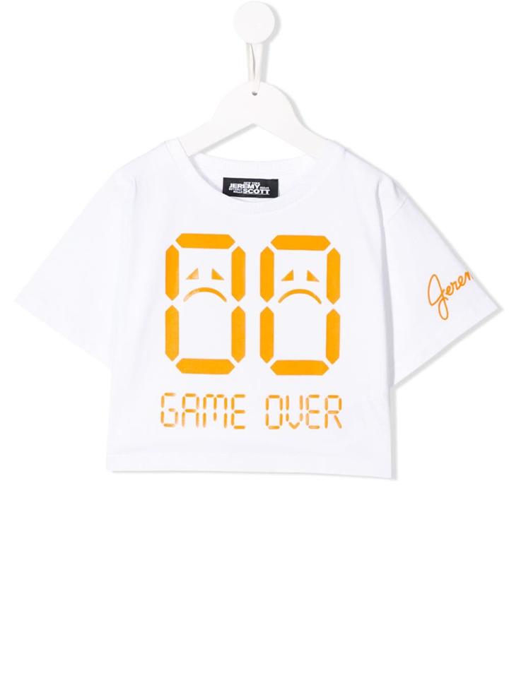 Jeremy Scott Junior Game Over Print T-shirt - White