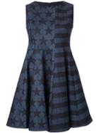 Dresscamp Stars And Stripes Print Dress, Women's, Size: 38, Blue, Cotton/polyurethane