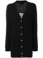 Philipp Plein Oversized Skull Knit Cardigan - Black