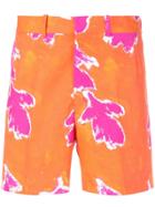 Prabal Gurung Floral Tailored Shorts - Orange