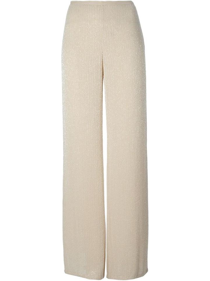 Armani Collezioni Wide Leg Beaded Trousers