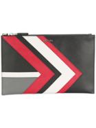 Prada Chevron Motif Clutch - Black