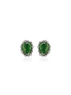 Kimberly Mcdonald 18kt White Gold Diamonds Earrings - Green