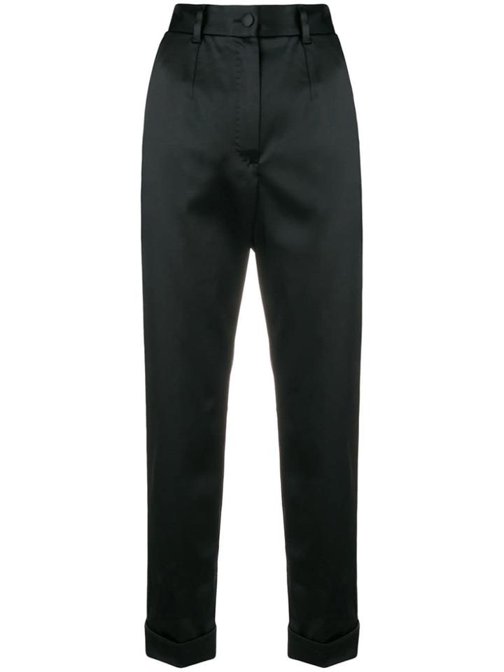 Dolce & Gabbana High-waisted Cropped Trousers - Black