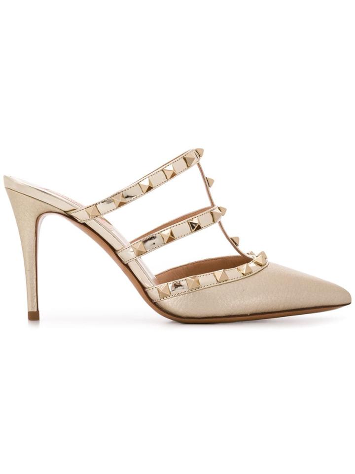 Valentino Valentino Garavani Rockstud Cage Mules - Gold
