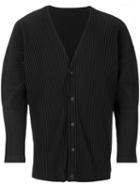 Homme Plissé Issey Miyake - Pleated Cardigan - Men - Polyester - 3, Black, Polyester