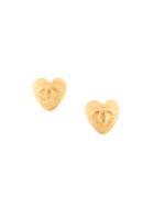 Chanel Pre-owned Vintage Cc Heart Motif Earrings - Gold