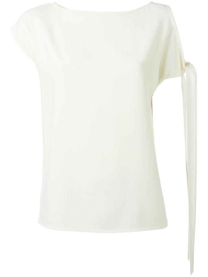 Helmut Lang - Knot Detail Blouse - Women - Silk/acetate/viscose - S, Women's, Nude/neutrals, Silk/acetate/viscose