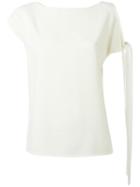 Helmut Lang - Knot Detail Blouse - Women - Silk/acetate/viscose - S, Women's, Nude/neutrals, Silk/acetate/viscose