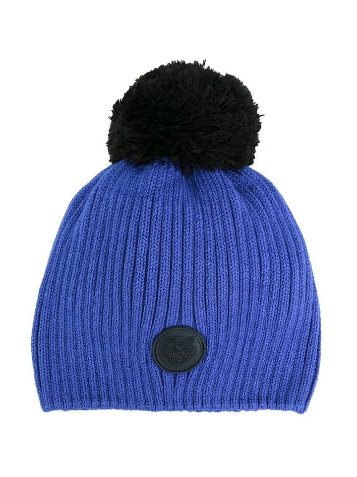 Kenzo Kids Bobble Knit Beanie, Boy's, Blue