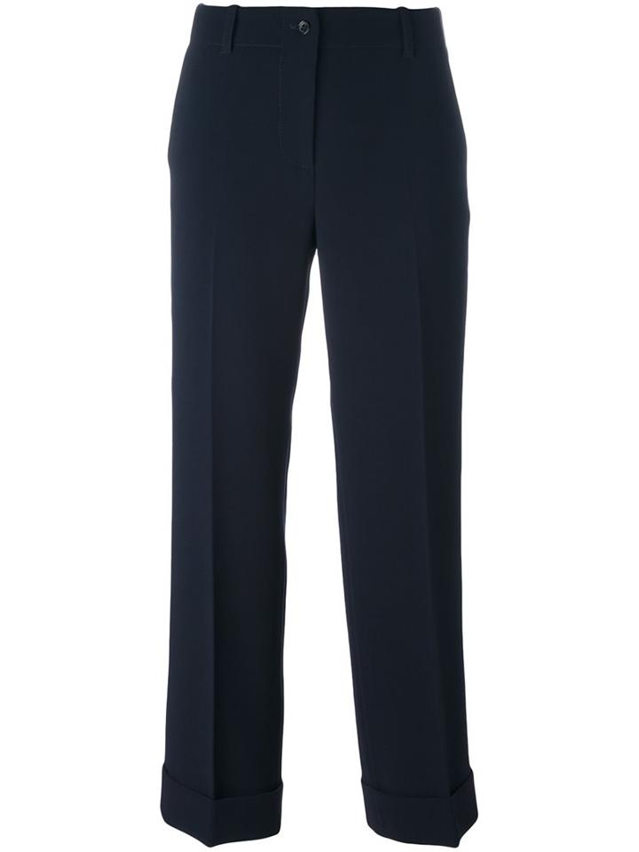 Alberto Biani Cropped Trousers, Women's, Size: 42, Blue, Triacetate/polyester