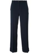 Alberto Biani Cropped Trousers, Women's, Size: 42, Blue, Triacetate/polyester