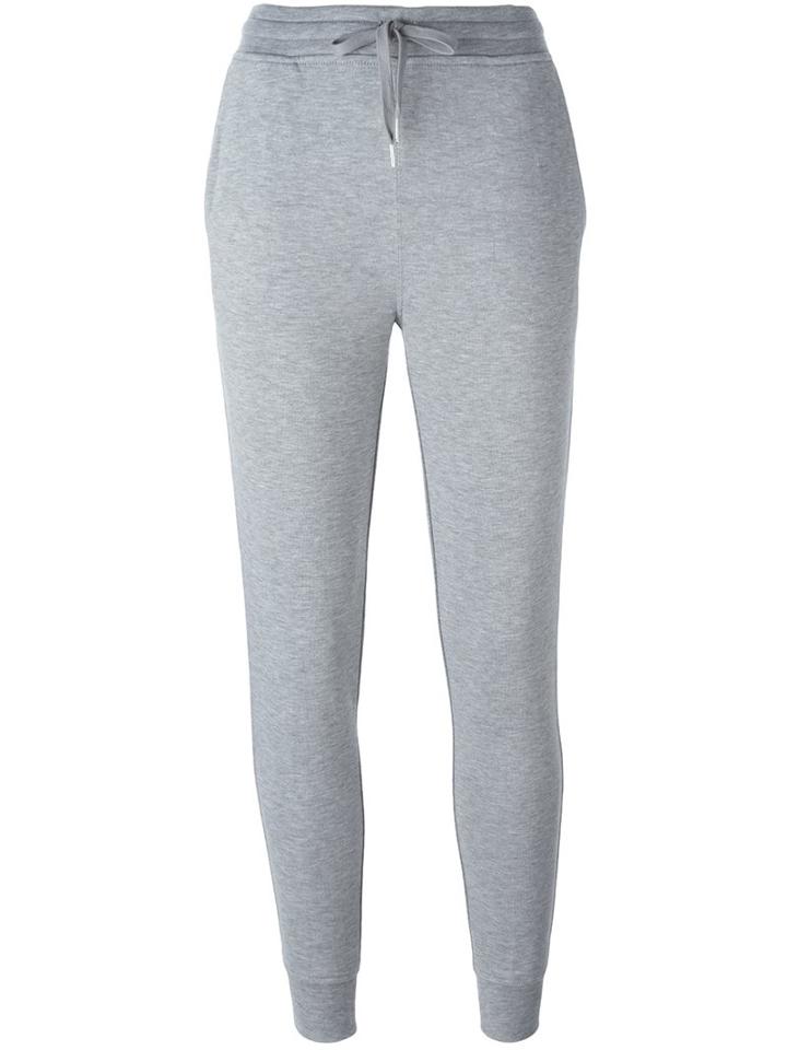 T By Alexander Wang Slim Track Pants, Women's, Size: Small, Grey, Polyester/rayon