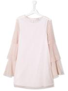 Dondup Kids Teen Frill Sleeve Dress - Neutrals